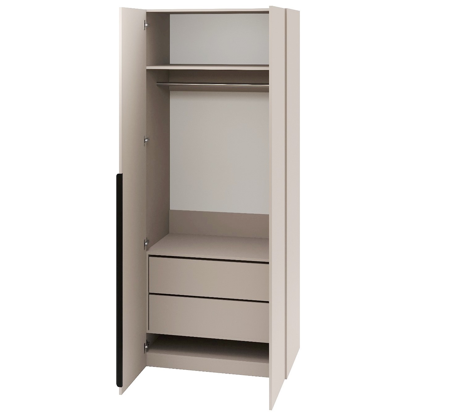 Шкаф 2-х дверный коллекции Брайт Велюр (внутри штанга + ящик)