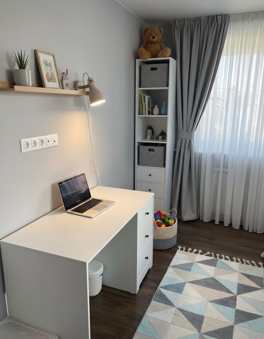 Стол письменный + стеллаж коллекции Норд