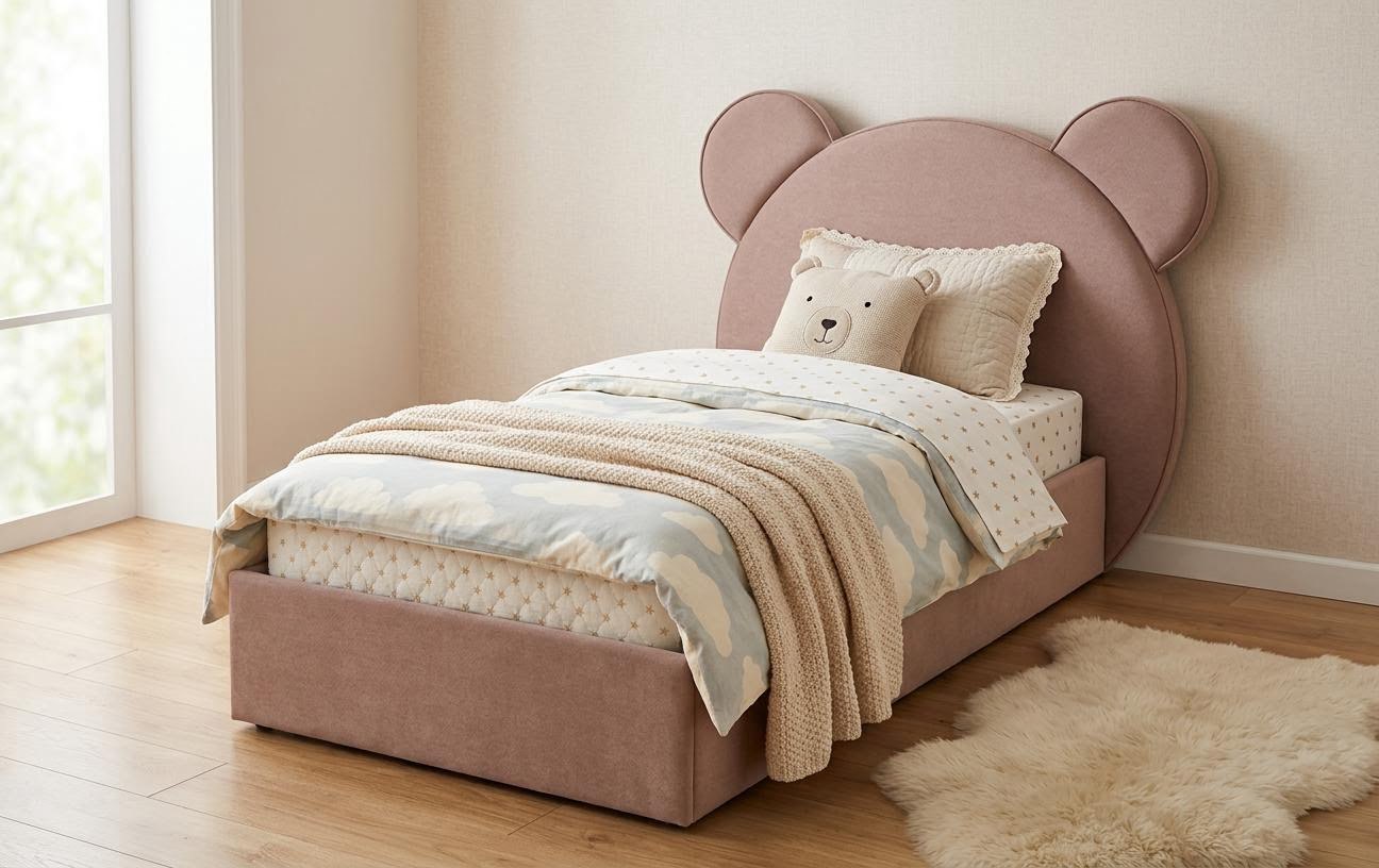 Мягкая кровать Альба 200х90 Велюр Тедди 304 (бежевый)