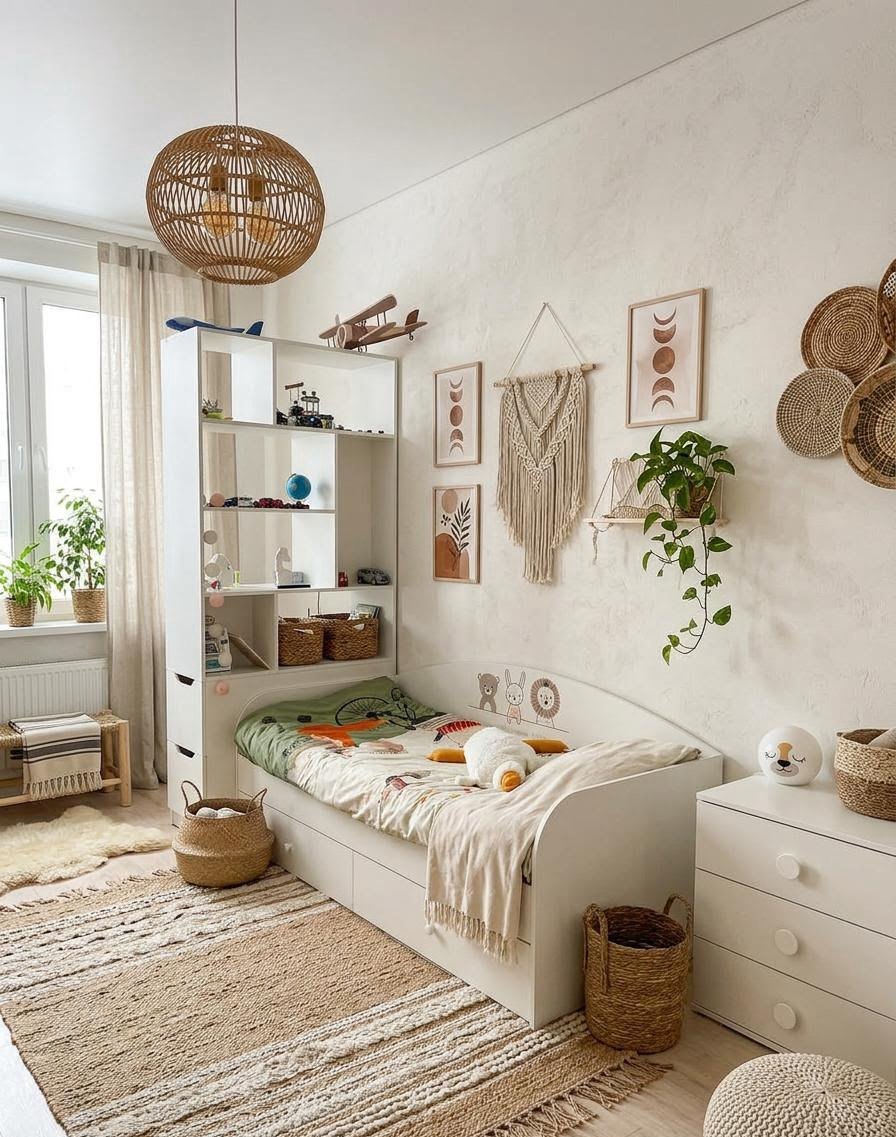 Кровать Умка 190х90 + стеллаж-перегородка для зонирования