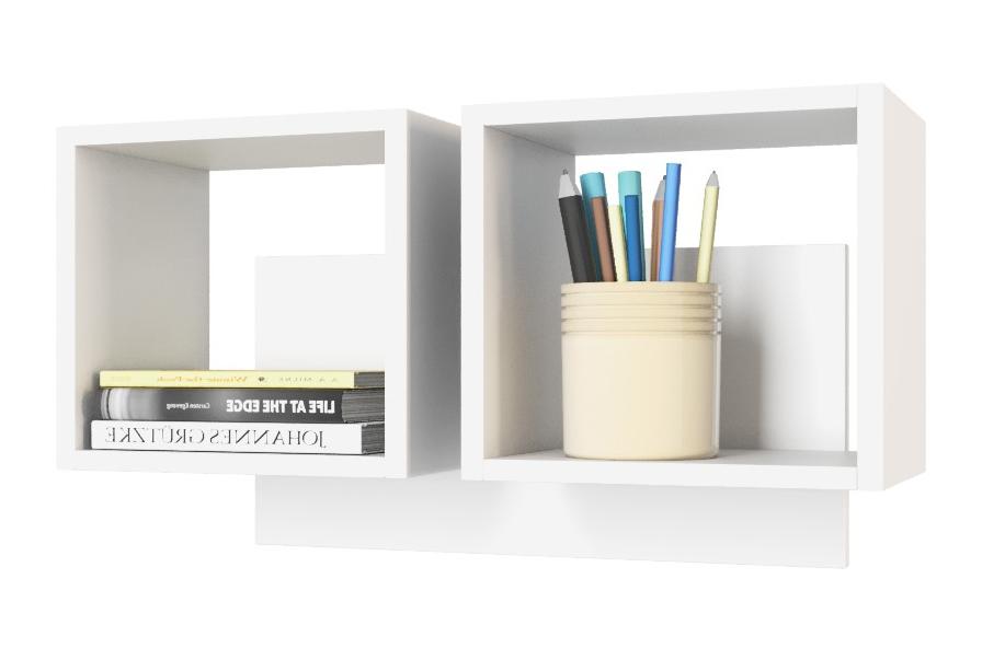 Полка настенная Квадрат-2 (цвет белый) 744 мм