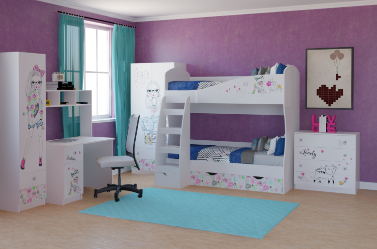 Комплект мебели Анита с двухъярусной кроватью
