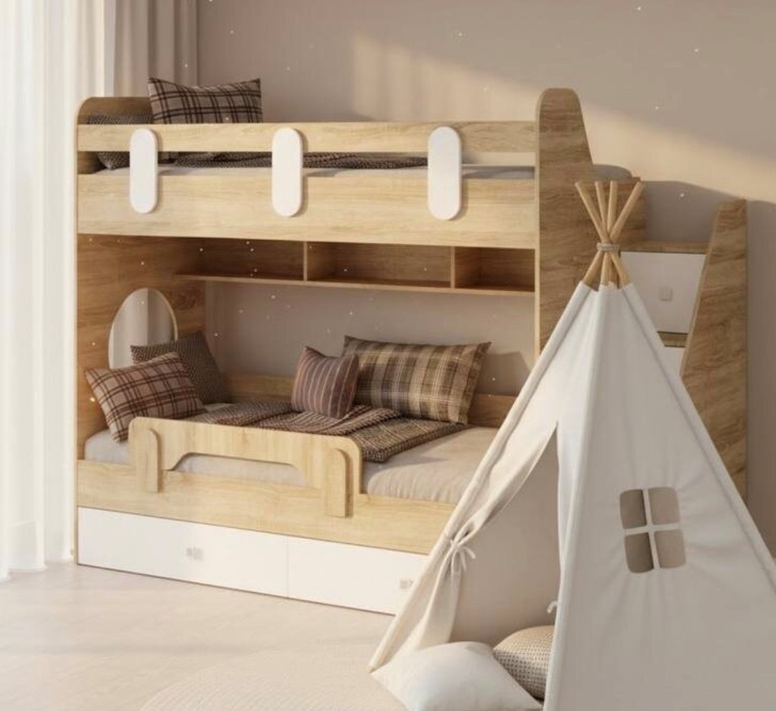 Кровать 2-х ярусная Фортуна-2 (дуб сонома + белый) 180*80