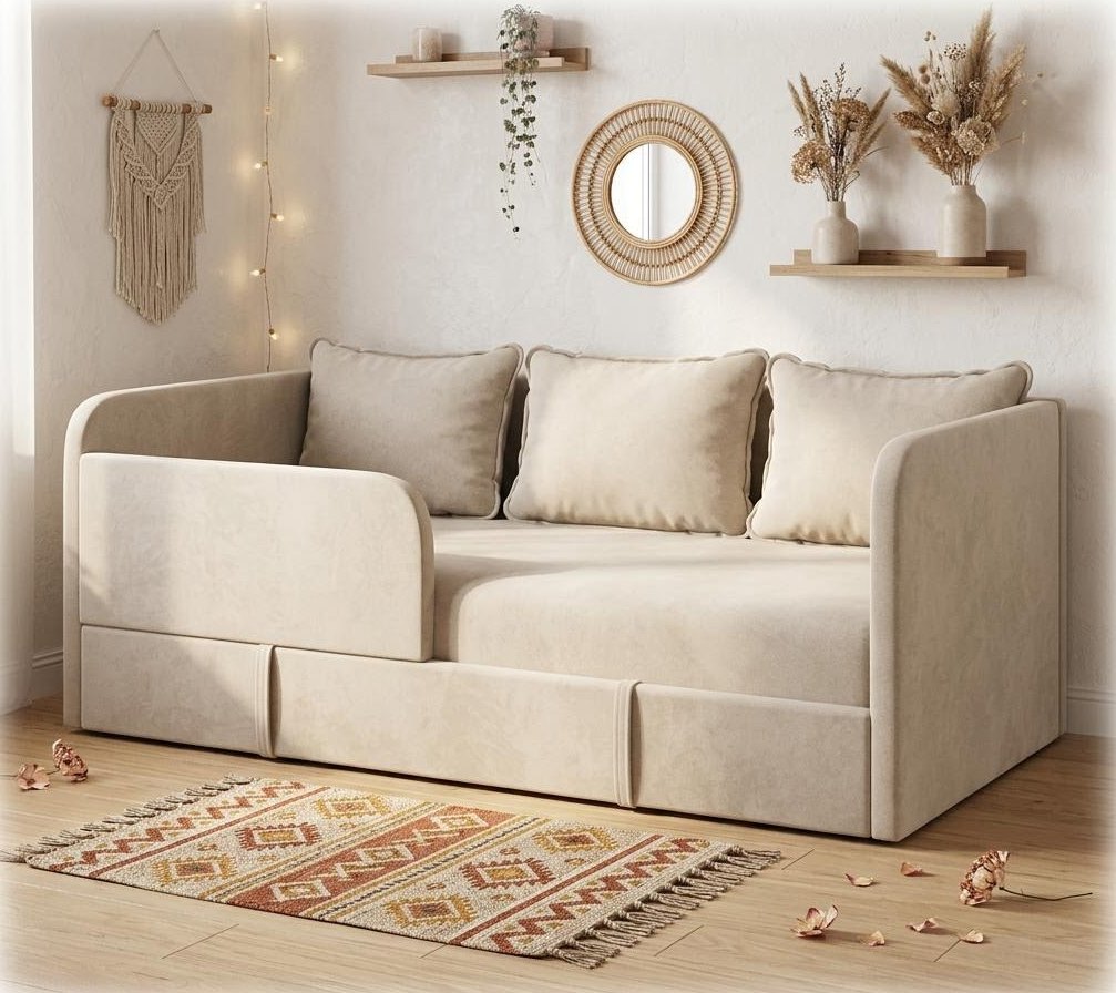 Диван-кровать Кэви (всё в комплекте). Велюр Velutto 16 Беж