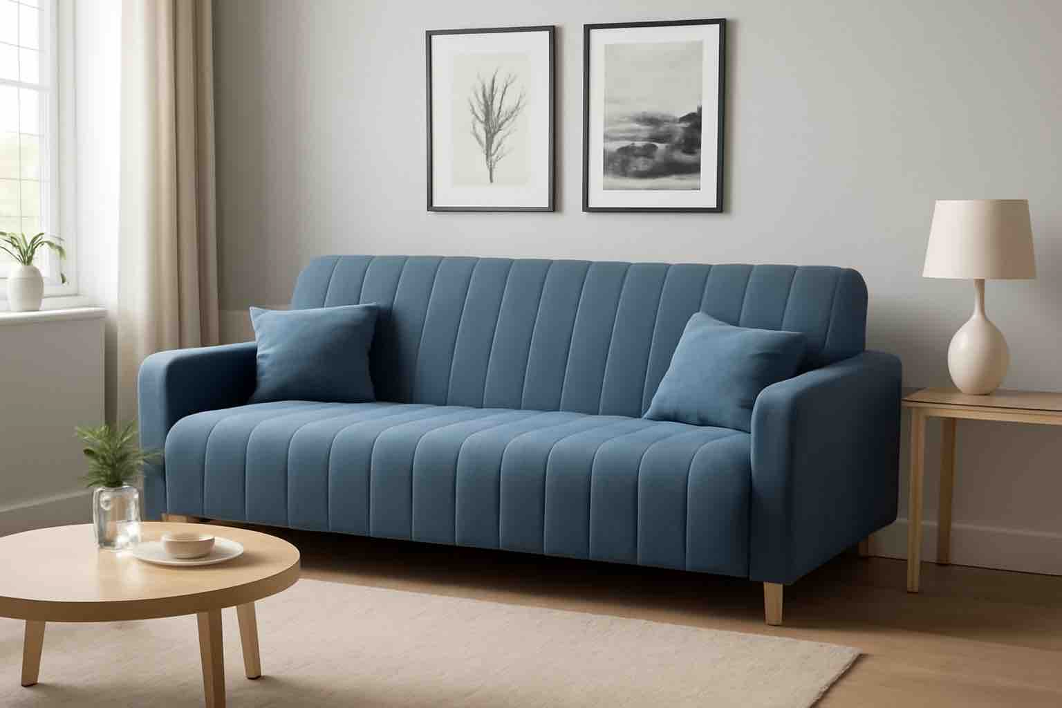 Диван раскладной Сэнд 120х190 с ящиком Синий камень