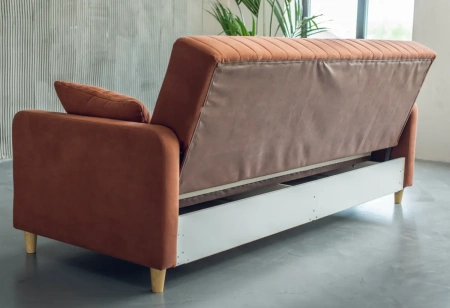 Диван раскладной Сэнд 120х190 с ящиком (велюр серый)