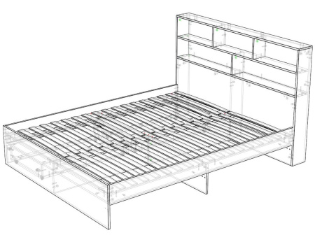 Кровать двухспальная Модерн 160х200  от Династия Kids