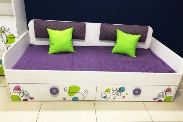 Кровать Цветы-4+кровать Цветы-6 New (правая/левая). Верх 190*80, низ 190*90 от Династия Kids