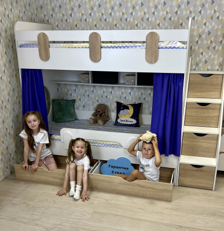 Двухъярусная кровать Фортуна 180х80 (размеры и цвета разные) от Династия Kids
