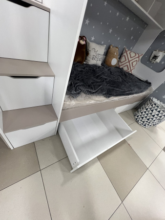 Кровать Квартет 190х90 + шкафы (цвет белый)