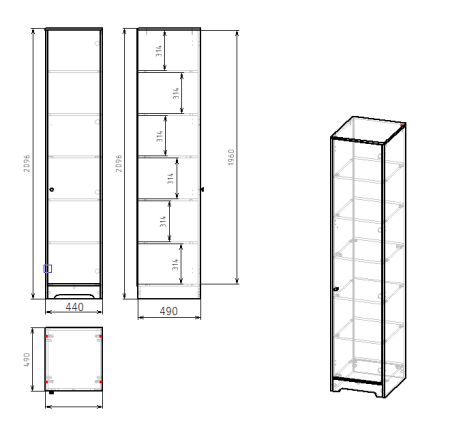 Пенал-1 коллекции Зефир от Династия Kids