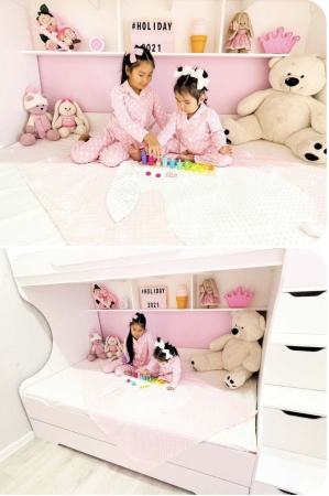 Кровать двухъярусная БИГ (цвет белый) 200х120 от Династия Kids