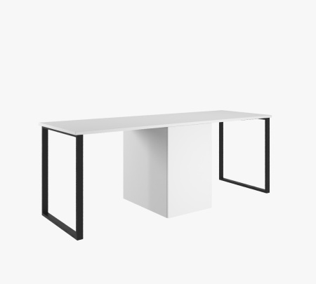 Стол Дуэт 1800 мм (белый + опоры черные). Столешница 22 мм от Династия Kids