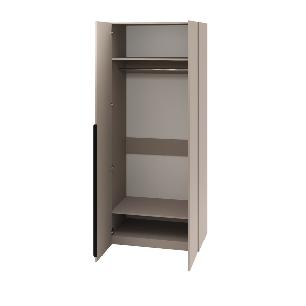 Шкаф 2-х дверный коллекции Брайт Велюр (внутри штанга + полки) от Династия Kids