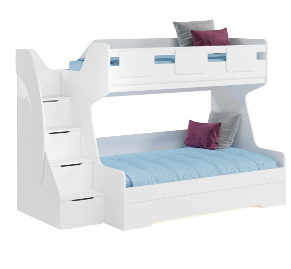 Кровать МЕГА ПРЕМИУМ 120х200 (цвет белый) от Династия Kids