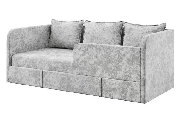 Диван-кровать Кэви (всё в комплекте). Велюр Краш 39 (серый)