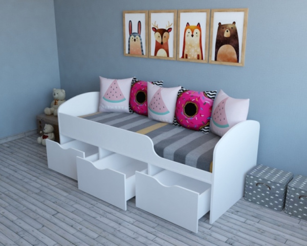 Кровать Малыш 80х160 (цвет белый)