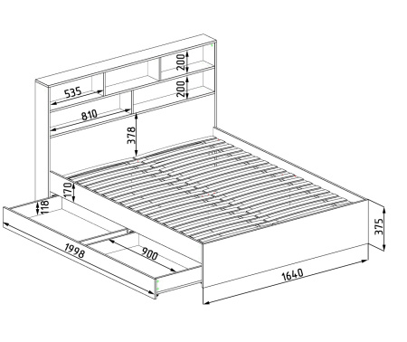 Кровать двухспальная Модерн 160х200  от Династия Kids