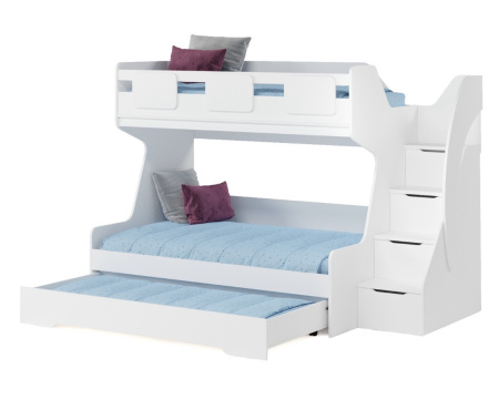 Кровать МЕГА ПРЕМИУМ 120х200 (цвет белый) от Династия Kids