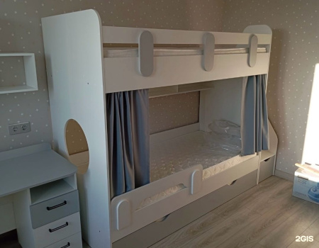 Двухъярусная кровать Фортуна (белый + серебро) 180х80 от Династия Kids