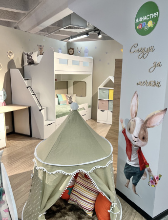 Двухъярусная кровать Твинс 190х90 (дуб сонома + белый) от Династия Kids