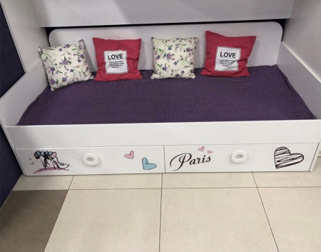 Двухъярусная кровать коллекции Модница 190х80 + 190х90  от Династия Kids