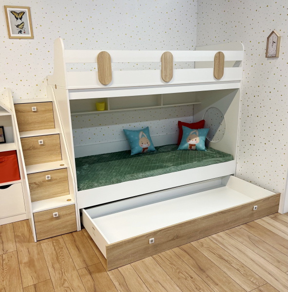 Кровать Фортуна-3 (гаскон пайн + белый) 190*80 от Династия Kids