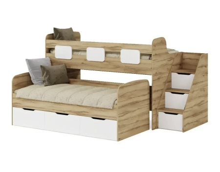 Кровать 2-х ярусная Городок (цвета разные) 190х90 + 180х80 от Династия Kids