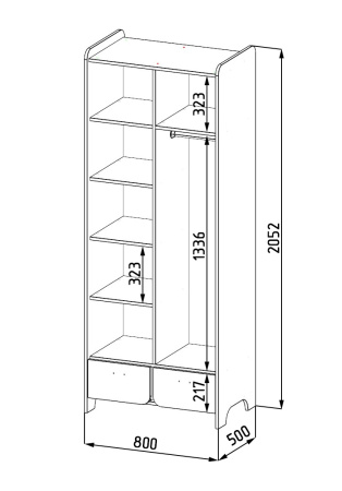 Шкаф коллекции Юниор-2 от Династия Kids