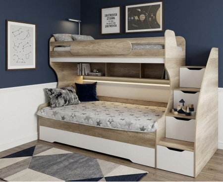 Кровать двухъярусная БИГ (цвет белый) 200х120 от Династия Kids