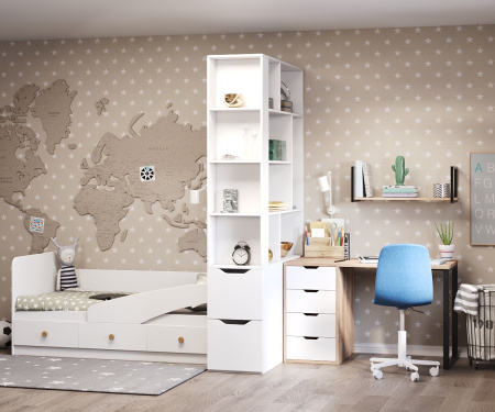 Стол письменный Соло 1200 мм (дуб сонома + белый) от Династия Kids