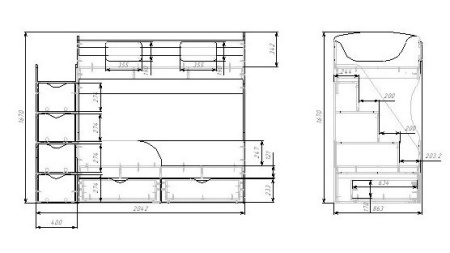 Двухъярусная кровать Альфа Мини 160х80 с бортиком от Династия Kids