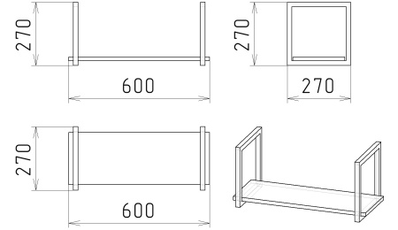 Полка навесная Лофт-600 (цвет белый)
