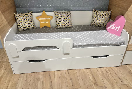 Кровать выдвижная Двушка (цвет: белый) 190х90 от Династия Kids