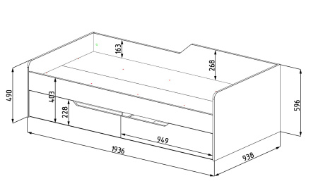 Двухъярусная кровать коллекции Мозаика 190х90 от Династия Kids