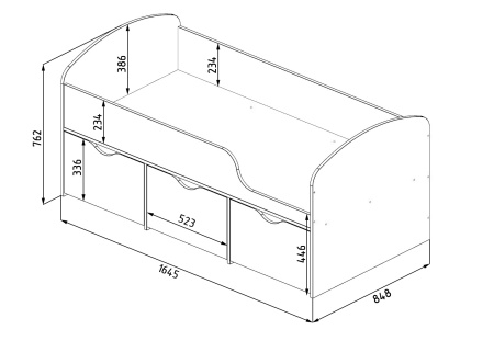Кровать детская Малыш 80х160 (цвет белый) от Династия Kids