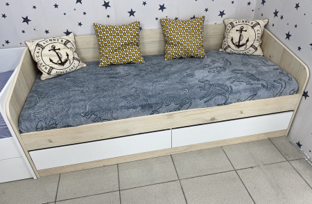 Кровать Джуни 190х90 (велюр + белый) от Династия Kids