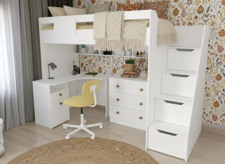 Кровать-чердак 200х90 коллекции Мозаика-2  от Династия Kids