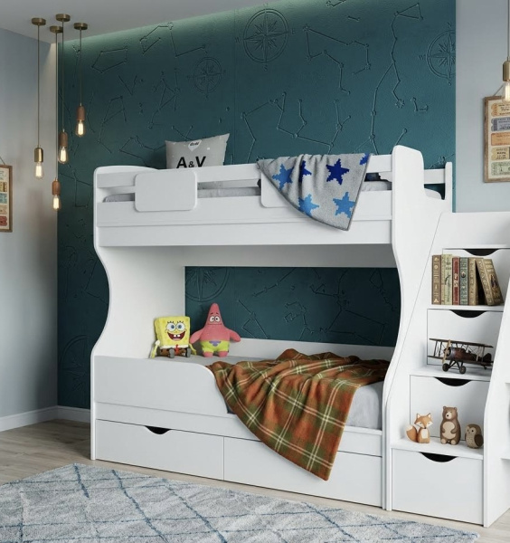 Двухъярусная кровать Альфа Мини 160х80 с бортиком