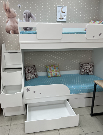 Кровать двухъярусная Дуэт (айскрим+белый)  от Династия Kids