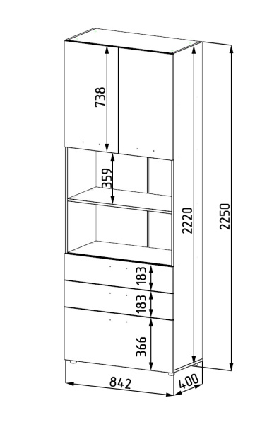 Шкаф-пенал-1 Цветы New от Династия Kids
