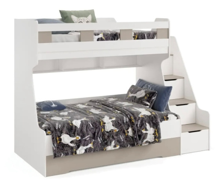 Кровать РУМ 120х200 (корпус дуб золотистый + фасады белые)