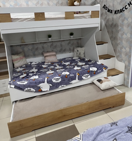 Кровать 3-х ярусная РУМ 120х200 (цвет белый) 