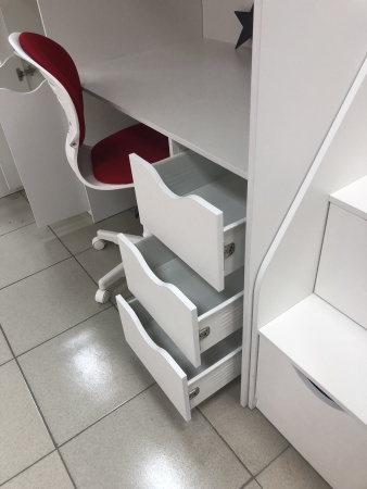 Комплект: Кровать-чердак Уют 180х80 цвет: белый (правый/левый) от Династия Kids