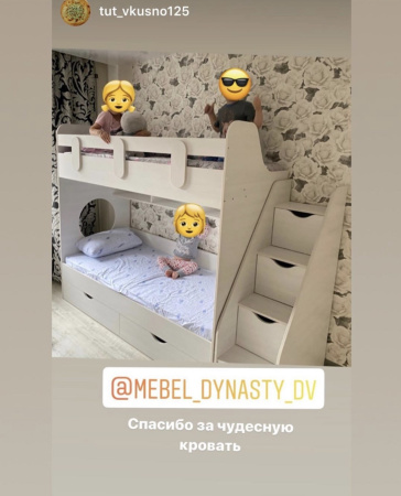 Двухъярусная кровать Фортуна (размеры и цвета разные) от Династия Kids