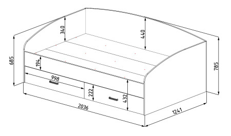 Кровать 120х200 коллекции Гранд  от Династия Kids