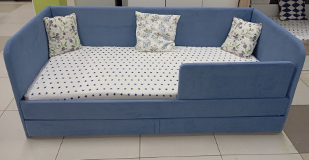 Кровать Nepos Blue 200х90 (велюр Velutto 46 синий)  от Династия Kids