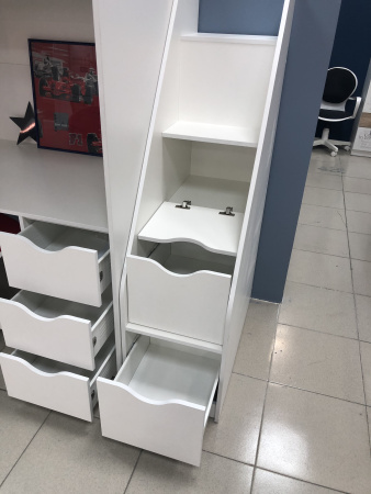 Комплект: Кровать-чердак Уют 180х80 цвет: белый (правый/левый) от Династия Kids