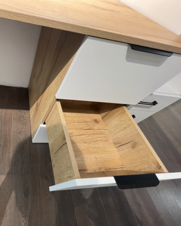 Комплект для 2 детей Брайт Золотистый: стол 2 шт. + пенал + полки 2 шт. от Династия Kids