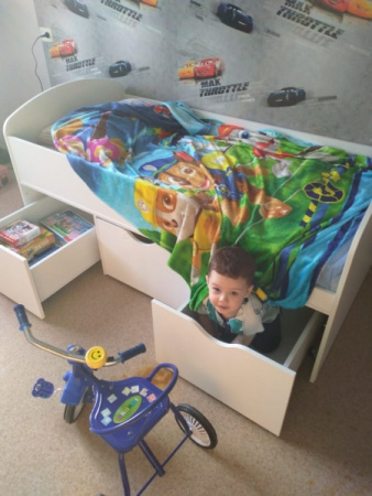 Кровать Малыш правая/левая (цвет: белый) от Династия Kids